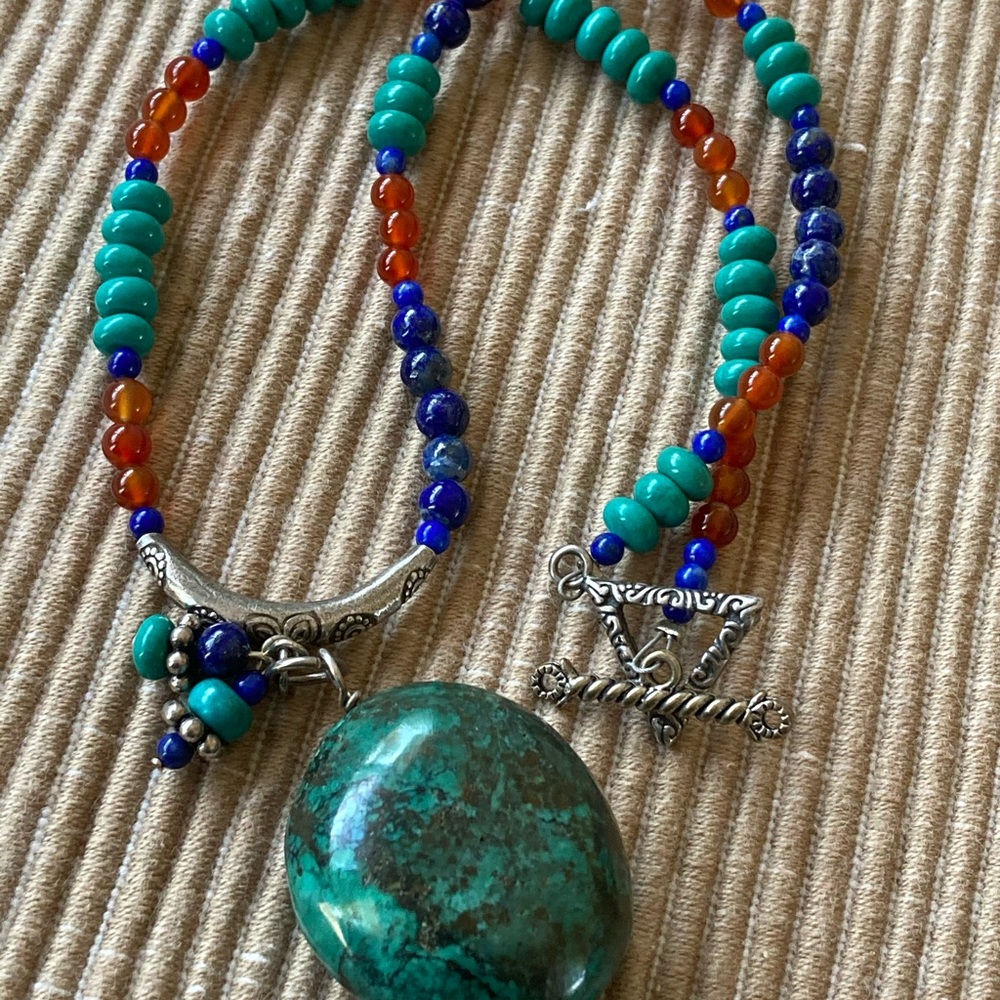 NWT Southwest Meets Thailand Turquoise Lapis Lazuli Carnelian Sterling N…